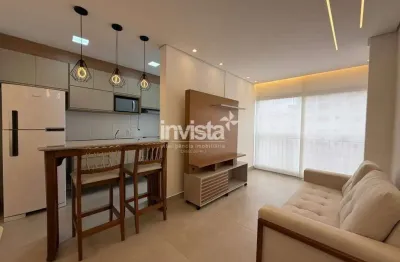 Aluguel: apartamento 2 quartos com suíte em marapé, santos – 70 m², mobiliado e lazer completo