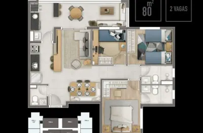 Apartamento 3 Quartos para Venda em Barueri, Nova Aldeinha/Aldeia, 3 dormitórios, 2 suítes, 3 banheiros, 2 vagas