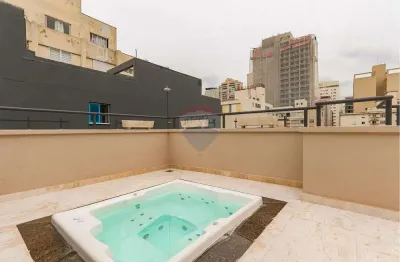 Cobertura bela vista -  1 m² uteis - 2 dorm,  1 vaga, churrasqueira e jacuzzi