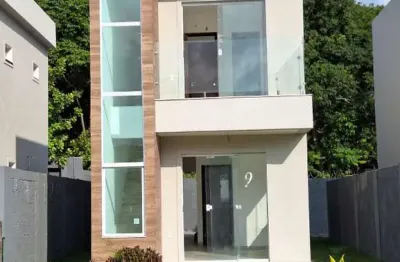 Casa em condomínio fechado com 3 quartos à venda na rua dos laços, boa união, camaçari, 10 m2 por r$ 420.000