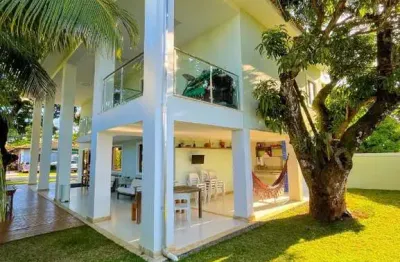 Casa em condomínio fechado com 5 quartos para alugar na rua dos laços, condomínio maanaim, abrantes, boa união, camaçari, 438 m2 por r$ 6.500