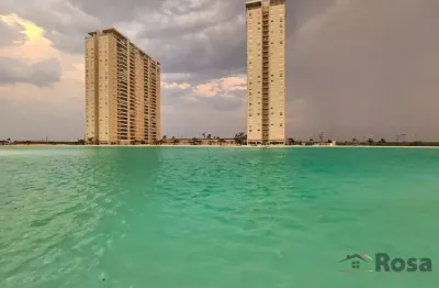 Apartamento de luxo com lagoa e praia artificial para venda com móveis, próximo ao colégio plural, ribeirão do lipa, cuiabá - ap8430