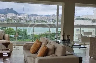 Cobertura linear  à venda de altíssimo padrão! 4 suítes !  barra da tijuca - riviera da lagoa!vista deslumbrante para lagoa!