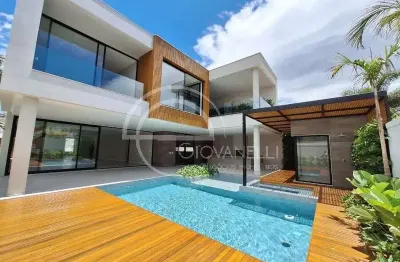 Barra da tijuca - mansão contemporânea de altíssimo luxo no condomínio del lago com 5 suítes, 715m² , spa privativo e segurança 24h