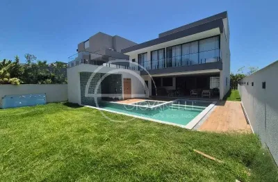 Casa contemporânea no alphaville barra da tijuca , 899m², 4 suítes, primeira locação, totalmente mobiliada e equipada