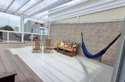 Cobertura com 2 dormitórios à venda, 128 m² por r$ 730.000,00 - vila valparaíso - santo andré/sp