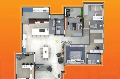Residencial atlântica - cobertura penthouse com 3 suítes à venda, 137 m² por r$ 1.395.000 - vila valparaíso - santo andré/sp