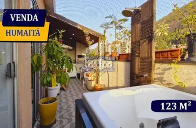 Cobertura com 4 quartos à venda na rua visconde de silva, humaitá, rio de janeiro, 123 m2 por r$ 1.890.000