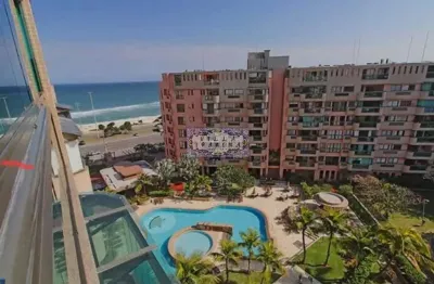 Apartamento frontal mar no ocean drive barra da tijuca vista lateral para o mar  100 m²  2 quartos 1 suíte 1 vaga
