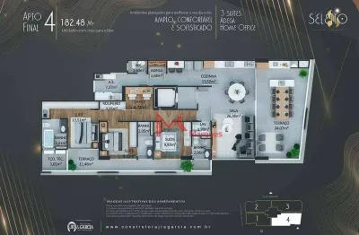 Apartamento com 3 dormitórios à venda, 182 m² por r$ 2.148.146,17 - canto do forte - praia grande/sp