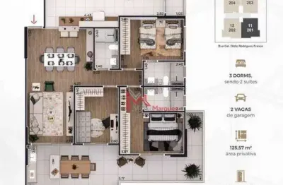 Apartamento com 3 dormitórios à venda, 125 m² por r$ 1.360.000,00 - canto do forte - praia grande/sp