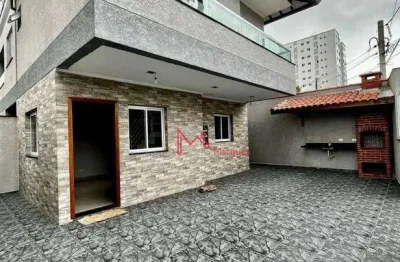 Sobrado individual com 2 dormitórios, sendo 2 suítes à venda, 127 m² por r$ 595.000 - aviação - praia grande/sp