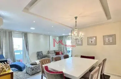 Apartamento com 3 dormitórios, sendo 1 suíte, mobiliado, à venda, 123 m² por r$ 800.000 - guilhermina - praia grande/sp