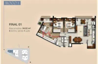 Apartamento com 3 dormitórios, sendo 1 suíteà venda, 94 m² por r$ 1.039.500 - gonzaga - santos/sp