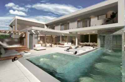 Venda de sobrado no condomínio hills i e ii, em arujá/sp, 550m² com 5 suítes, piscina com prainha, sauna, salas com ambientes e 4 vagas. consulte-nos