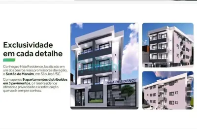 Apartamento com 2 dormitórios, 59m² privativos, haia residence, sertão do imaruim, são josé, sc