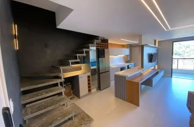 Apartamento duplex mobiliado com 2 quartos, 2 vagas de garagem na pedra branca em palhoça, sc