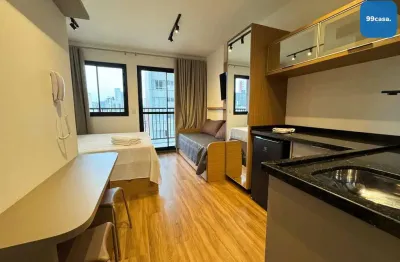 Apartamento studio mobiliado e com sacada à venda no centro - curitiba