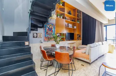 Loft de 74m  com pé-direito duplo e churrasqueira no sky, bigorrilho – curitiba