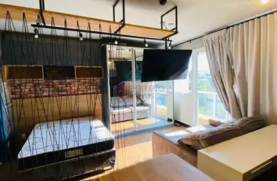 Apartamento estilo flat mobiliado para locação ou venda no condomínio línea - jundiaí/sp