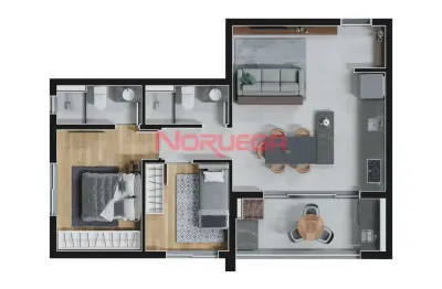 Apartamento com 2 quartos à venda no bairro Novo Mundo em Curitiba
