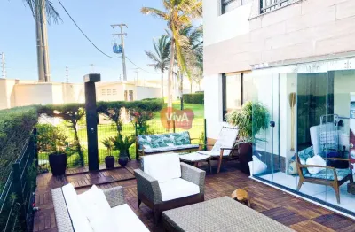 Apartamento com 3 suítes, porteira fechada  - porto das dunas