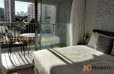 Studio mobiliado com 30 m² de área útil, 1 dormitório, 1 banheiro