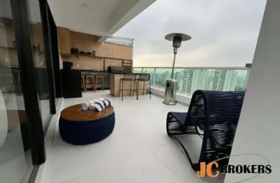 Cobertura duplex com 150 m², mobiliado, 2 suítes, terraço gourmet com piscina, 2 vagas