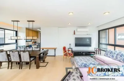Apartamento com 138 m², 2 suítes com ar condicionado, living integrado a varanda gourmet, 2 vagas.