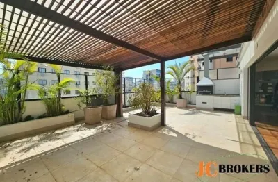 Cobertura tipo penthouse com 136 m², 1 suíte, sala para dois ambientes, terraço, 2 vagas