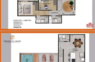 Cobertura com 2 quartos à venda na rua josé bonifácio, 589, centro, são bernardo do campo, 115 m2 por r$ 879.000