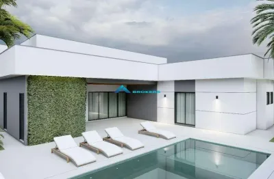 Casa totalmente térrea com 260 m² recém construída no condomínio ibi aran 1 - com 3 suítes e 4 vagas de garagem