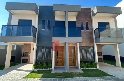 Sobrado condomínio fechado com 2 suítes para alugar, 98 m² por r$ 5.000/mês - gravatá - navegantes/sc