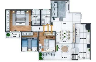 Apartamento de 3 dormitórios no lume residence para venda - ap957