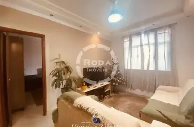 Apartamento à venda em santos-sp, macuco: 2 quartos, 2 salas, 1 banheiro, 1 vaga de garagem, 70m² de área. venha conferir!