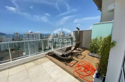 Cobertura à venda no boqueirão, santos-sp: 2 quartos, 1 suíte, 2 salas, 3 banheiros, 1 vaga, 140m². venha conferir!