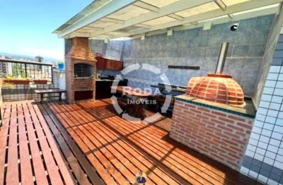 Cobertura luxuosa com 5 dormitórios no embaré, santos-sp: 3 suítes, 3 salas, 5 banheiros, 2 vagas de garagem, 400m² de área.