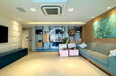 Apartamento de luxo no marapé: 3 quartos, 1 suite, 3 salas, 4 banheiros, 2 vagas de garagem, 150m² - santos-sp