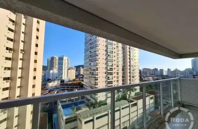 Apartamento para locação na ponta da praia: 1 quarto, 2 salas, 1 banheiro, 1 vaga, 48m² em santos-sp!