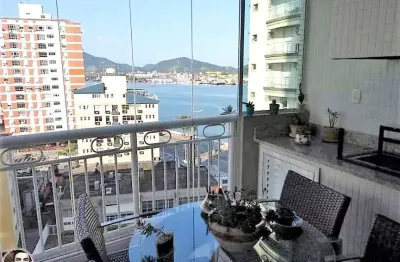 Apartamento de luxo na ponta da praia, santos-sp: 3 quartos, 3 suítes, 3 salas, 4 banheiros, 3 vagas de garagem e 200m² de área no residencial jardins da grécia.
