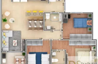 Apartamento com 3 quartos à venda na rua marcos aparecido mariano de almeida, 300, vila nova, itu, 76 m2 por r$ 450.000
