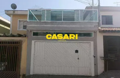 Sobrado com 3 dormitórios à venda, 200 m² - vila scarpelli - santo andré/sp