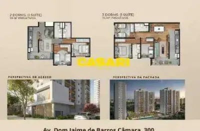 Apartamento com 2 dormitórios à venda, 70 m²- planalto - são bernardo do campo/sp
