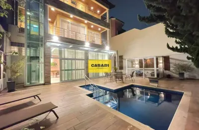 Sobrado residencial de luxo com 4 suítes, 6 vagas e vista para lago – parque terra nova ii, sbc