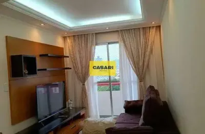 Apartamento mobiliado, 2 quartos, armários, 1 vaga coberta, 55m2, rua adriatico - santo andré, jardim do estadio