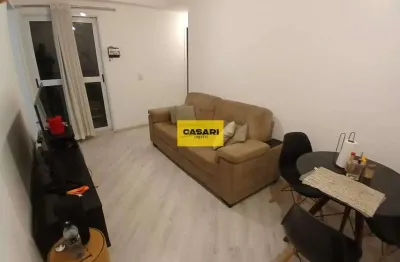 Apartamento 2 quartos, sacada, 1 vaga, 46m², centro - sbc, andar alto