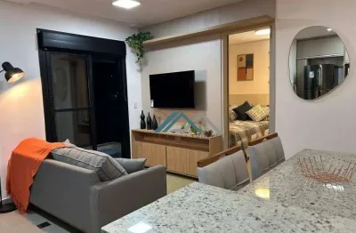 Apartamento mobiliado com 1 dormitório para alugar, 40 m² por r$ 5.500/mês - fiori - barueri/sp