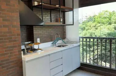 Apartamento mobiliado com 3 dormitórios, sendo 2 suítes para alugar, 120 m² por r$ 18.000/mês - edifício único alphaville - barueri/sp