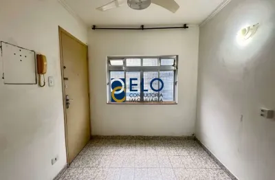 Apartamento para locação em santos/sp, bairro aparecida: 1 quarto, sala, banheiro, 1 vaga de garagem, 48m².