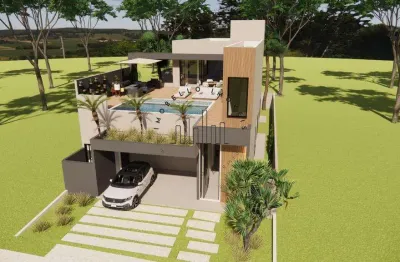 Casa à venda em paulínia, parque brasil 500, com 3 suítes, com 271.22 m²